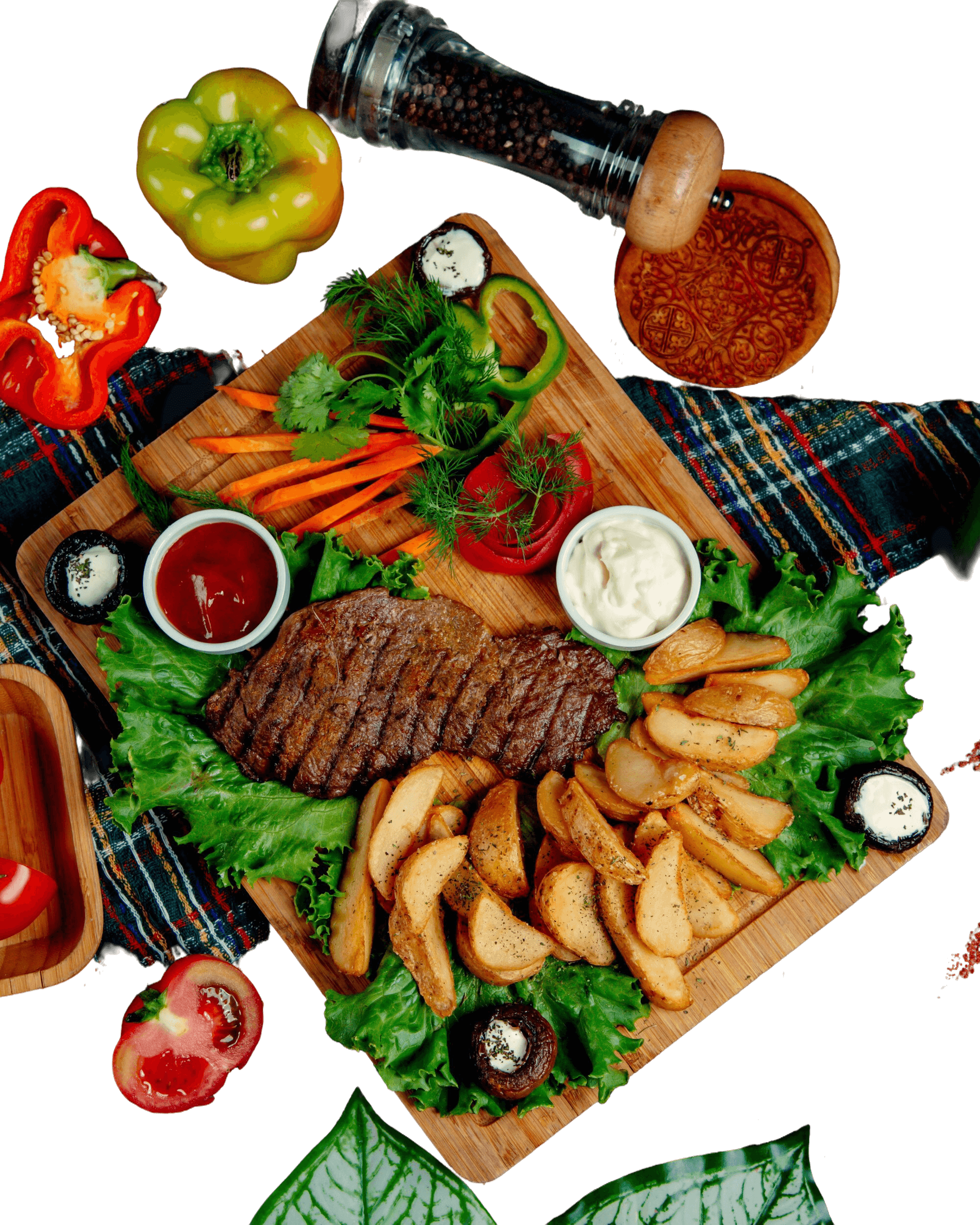 Plated steak with homemade potatoes